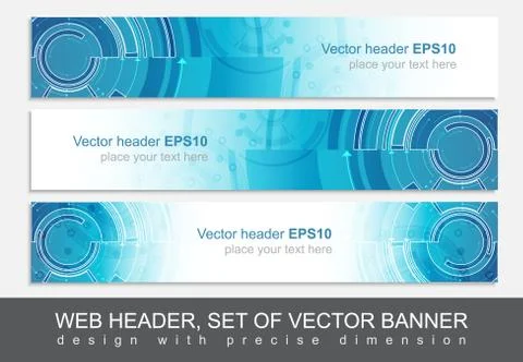Website horizontal template with abstract vector header Stock Illustration