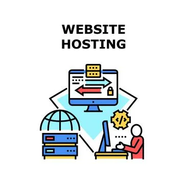 Website Hosting Vector Concept Color Illustration Illustrazione stock
