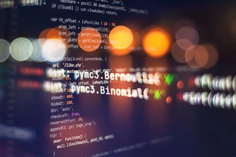 Website HTML Code on the Laptop Display Closeup Photo. Information technology Stock Photos