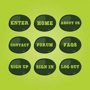 Website icon button set 스톡 일러스트