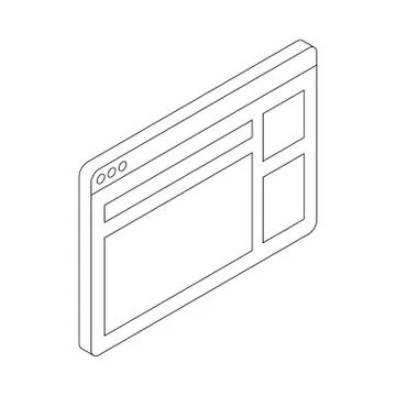 Website icon, isometric 3d style Stock Illustration