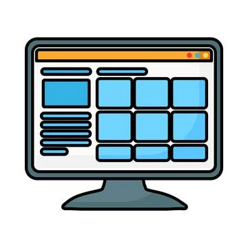 Website icon symbolizing web page, online platform, internet browsing Stock Illustration