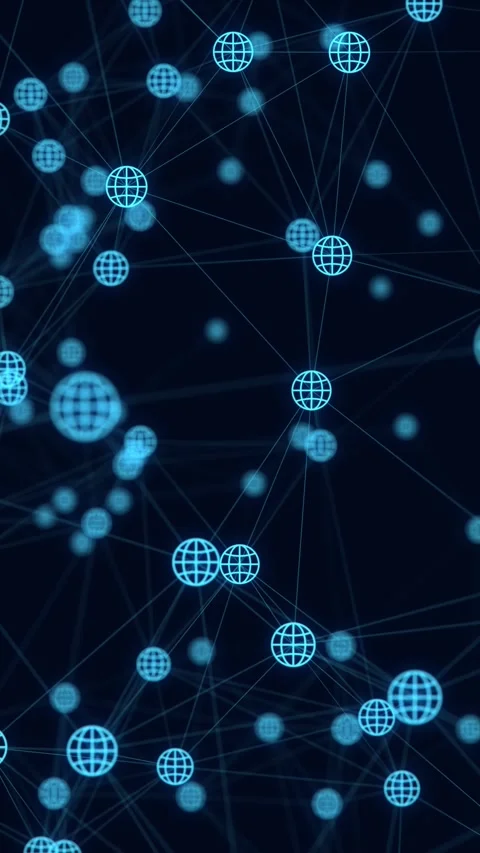 Website Icons Network Vertical Technology Background Stock Footage 334877957
