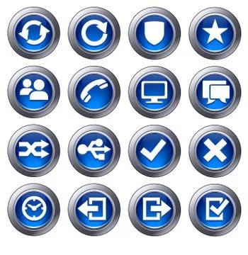 Website icons Set 2 Blue Stock Illustration