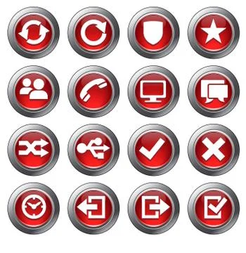 Website icons Set 2 Red Stock Illustration