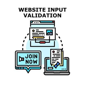 Website input validation concept for data security Illustrazione stock