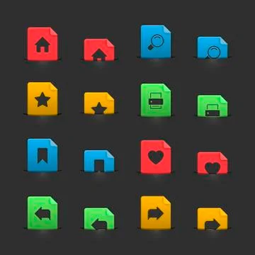 Website interface buttons on moving stubs イラスト素材