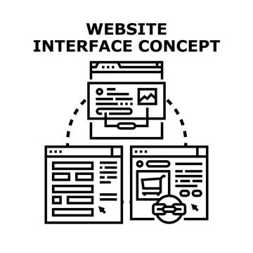 Website interface concept for developing user experience Stock Illustration