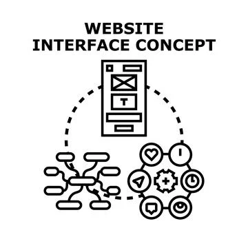 Website interface concept developing with user experience design Stock Illustration