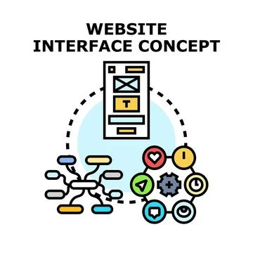 Website interface concept developing with user experience design Stock Illustration