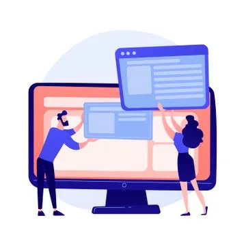 Website interface development planning vector concept metaphor. Stock Illustration