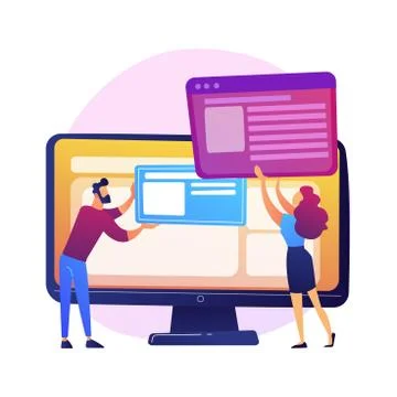 Website interface development planning vector concept metaphor. Illustrazione stock