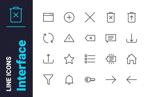 Website interface icons set Stockillustratie