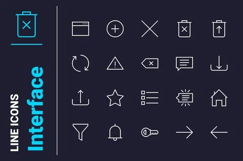 Website interface icons set Stockillustratie