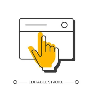 Website interface offset shadow line icon 스톡 일러스트
