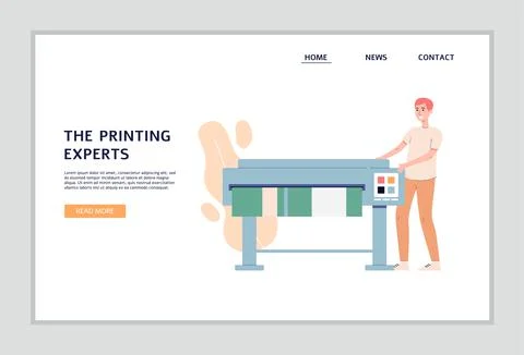Website interface for printing services or print shops flat vector illustration. Stockillustratie