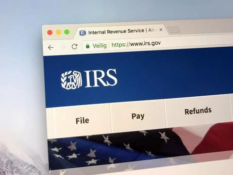 Website of The Internal Revenue Service (IRS) Stock Photos