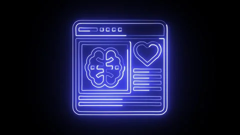 Website Isolated on Black Background Neon Web Interface Animation Stock Footage 329117436