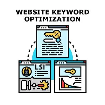Website keyword optimization strategy and search engine marketing Stock Illustration