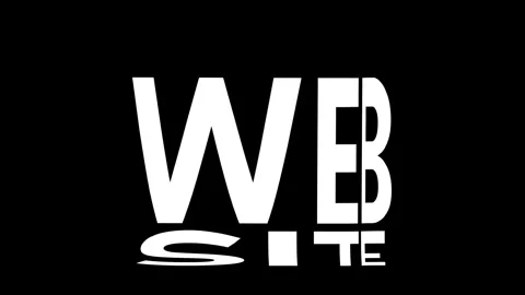 WebSite Kinetic Warp Text Animation on black background. Stock Footage 315003300