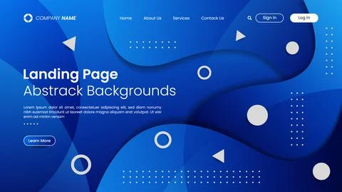 Website landing page Design Template with abstract background. Illustration