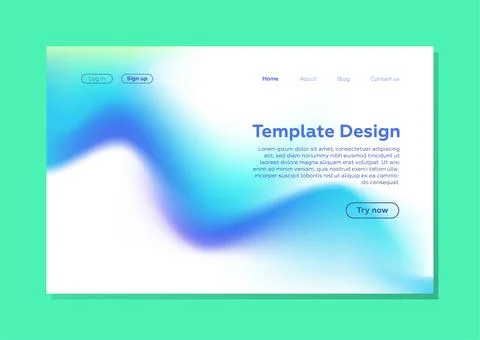 Website landing page design template. Gradient background, blue gradient Stock Illustration
