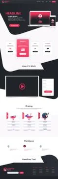 Website Landing Page Design Web Analytics Website Vector Template Design Stock Illustration
