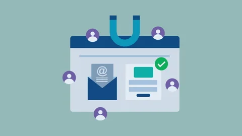 Website landing page generating lead 2d animation with alpha matte Video stock 335732824