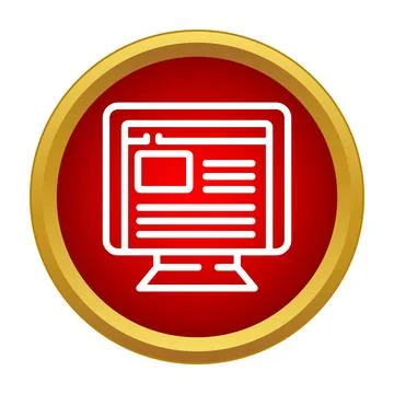 Website landing page icon computer monitor outline イラスト素材