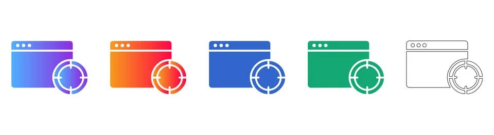 Website Landing Page Optimization Icons Stock Illustration