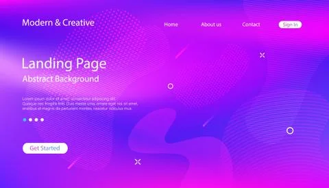 Website Landing Page. Science, Technology Backdrop Template Stock Illustration