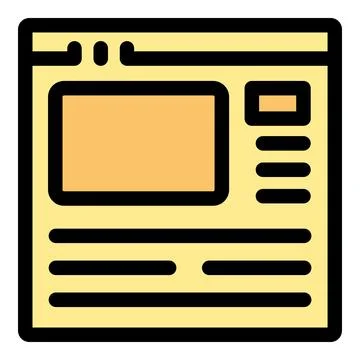 Website landing page showing engaging content and navigation buttons Stock Illustration