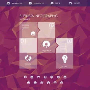 Website landing page template with set of round circle icons user interface and Stock Illustration