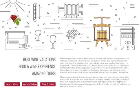 Website landing page template for wine industry Stock Illustration