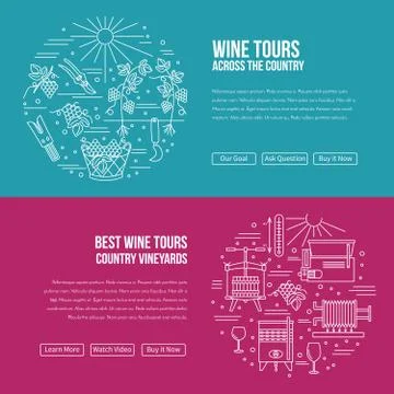 Website landing page template for wine industry Stock Illustration