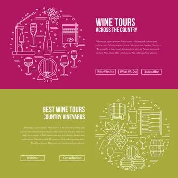 Website landing page template for wine industry Stock Illustration