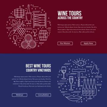Website landing page template for wine industry Stock Illustration