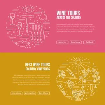 Website landing page template for wine industry Stock Illustration