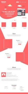 Website landing page vector template design イラスト素材
