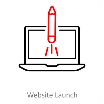 Website launch and software icon concept Stock Illustration