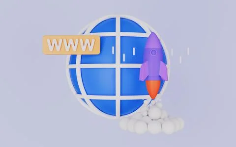 Website launching useful for seo, internet, optimization and website Illustrazione stock