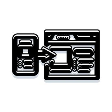 Website layout adapting to mobile screen icon Illustrazione stock