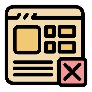 Website layout with close button showing unsaved changes or error Illustration