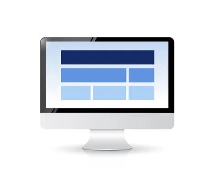 Website layout on a computer screen Stock Illustration