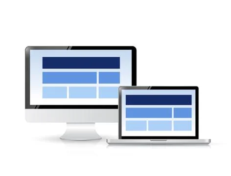 Website layout on computer screen. illustration Stock Illustration