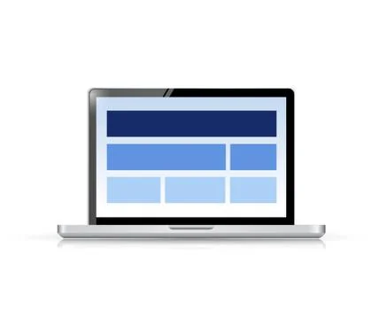 Website layout on a computer screen. illustration design over white Stock Illustration