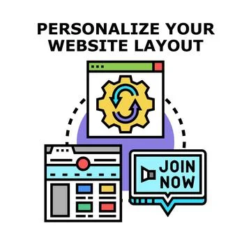 Website layout customization and user interface development Stockillustratie
