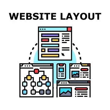 Website layout design developing programming concept Stock Illustration