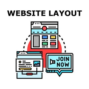 Website layout developing concept for web design Stock Illustration