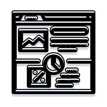 Website layout icon illustrating web development blueprint Stock Illustration